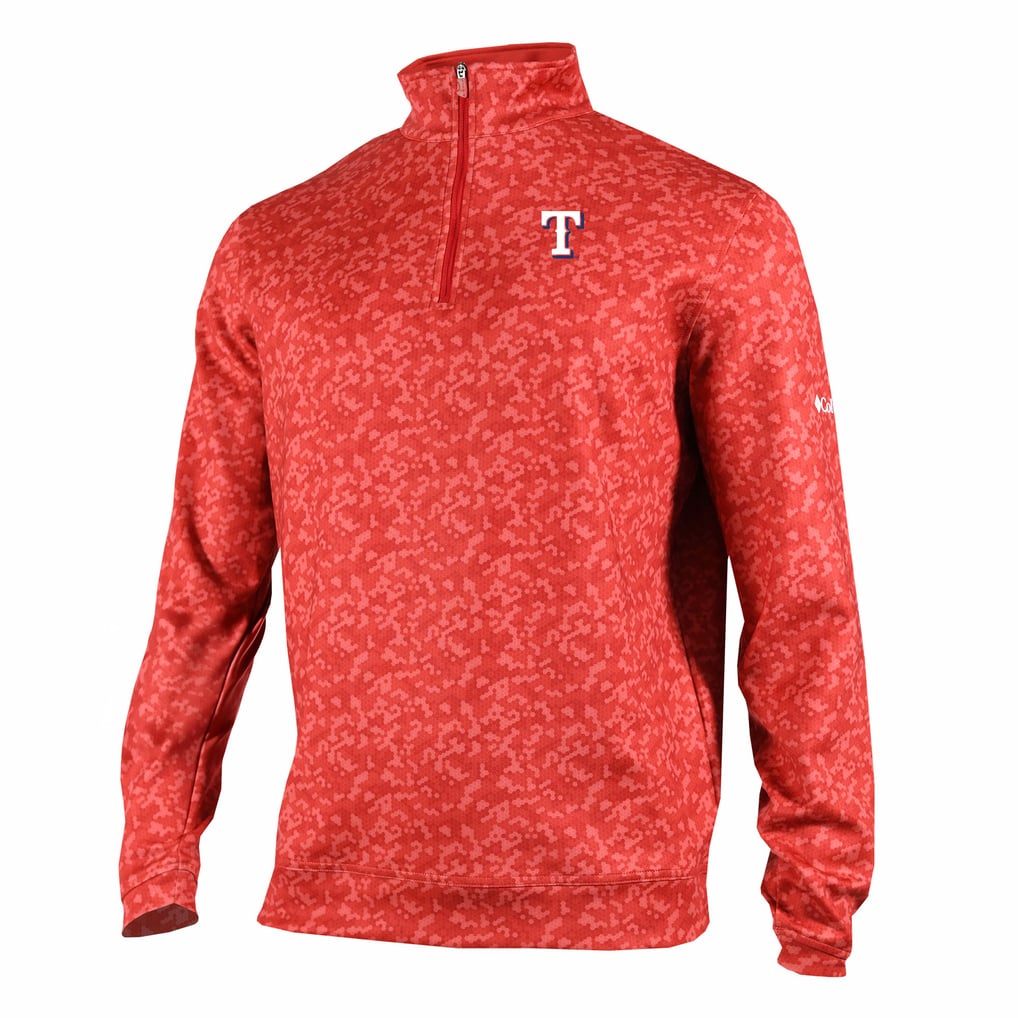  Texas Rangers Columbia Omni-Wick Wickhams Hills Quarter-Zip Pullover - Red