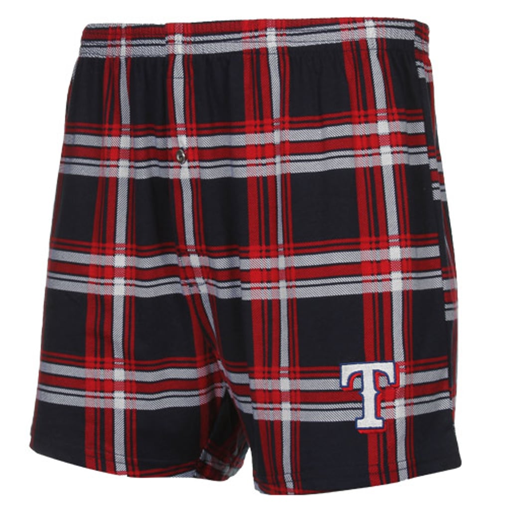 Men's Texas Rangers Concepts Sport Red Milennium Plaid Boxer Shorts