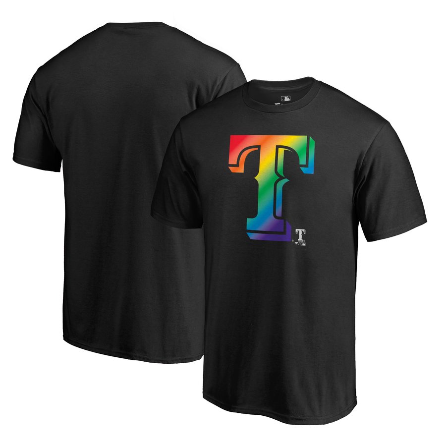 Men's Texas Rangers Fanatics Black Big & Tall Pride Logo T-Shirt