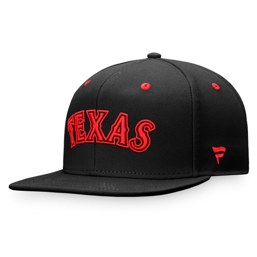 Men's Texas Rangers Fanatics Black Iconic Wordmark Fitted Hat