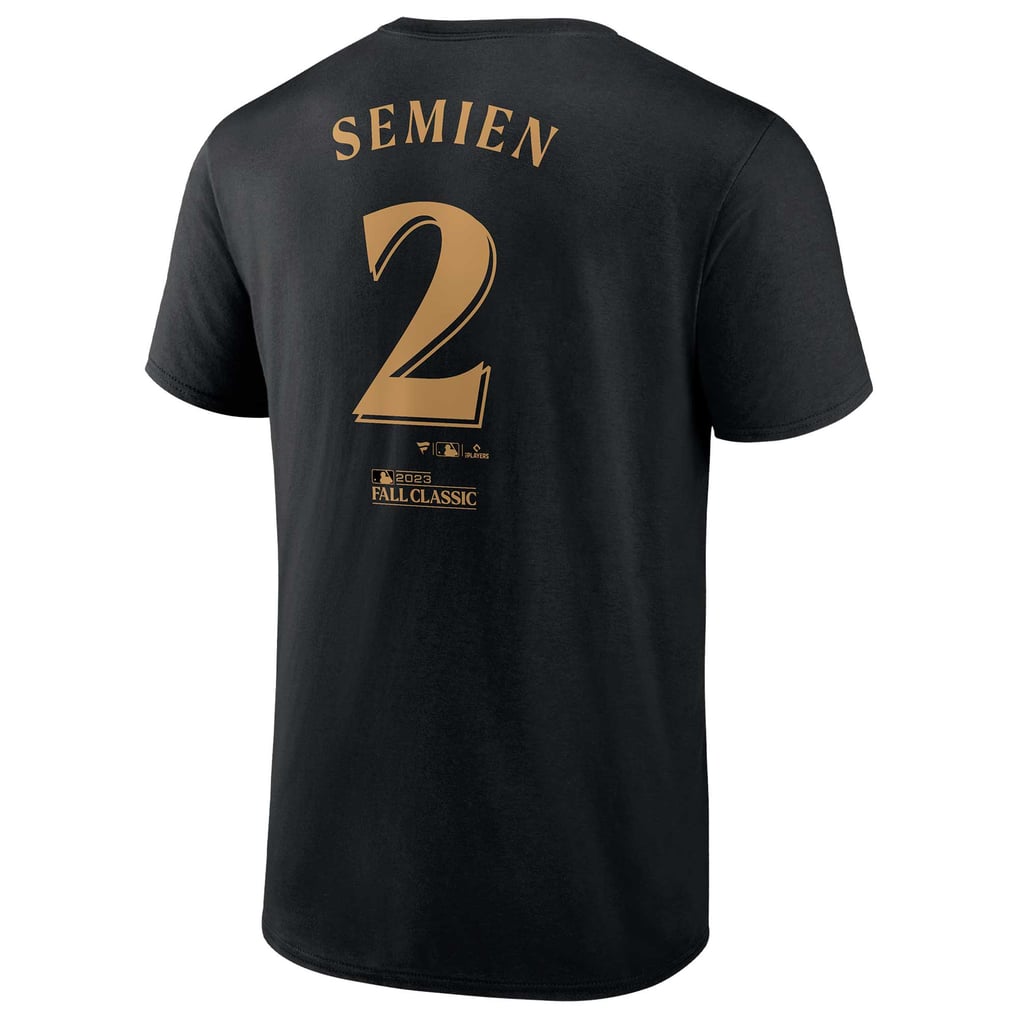 Men's Texas Rangers Marcus Semien Fanatics Black 2023 World Series ...