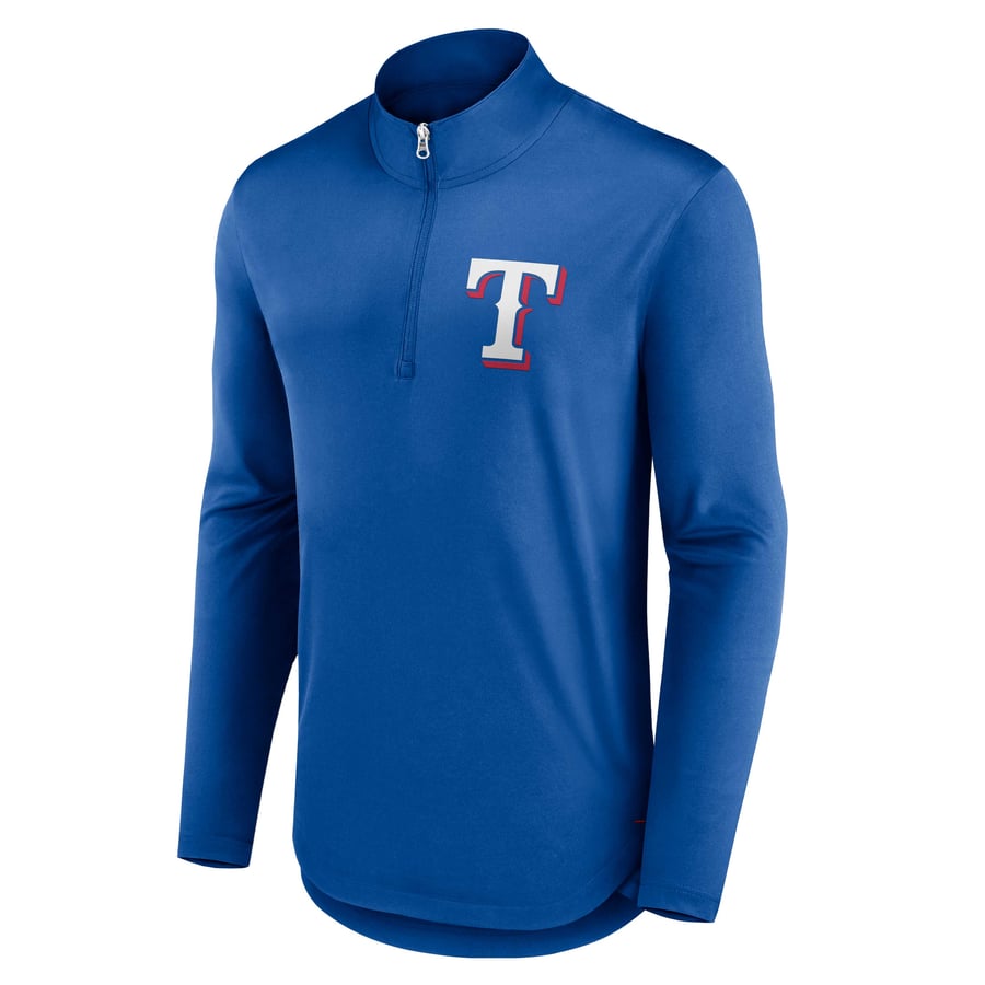 Men's Texas Rangers Fanatics Royal Tough Minded Lightweight Quarter-Zip ...