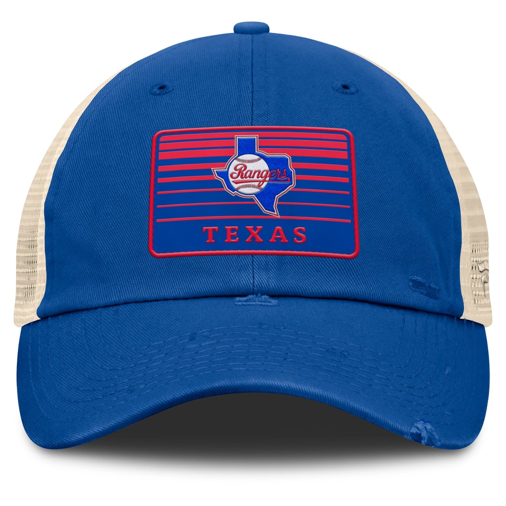 Men's Texas Rangers Fanatics Royal/Natural Cooperstown Collection ...