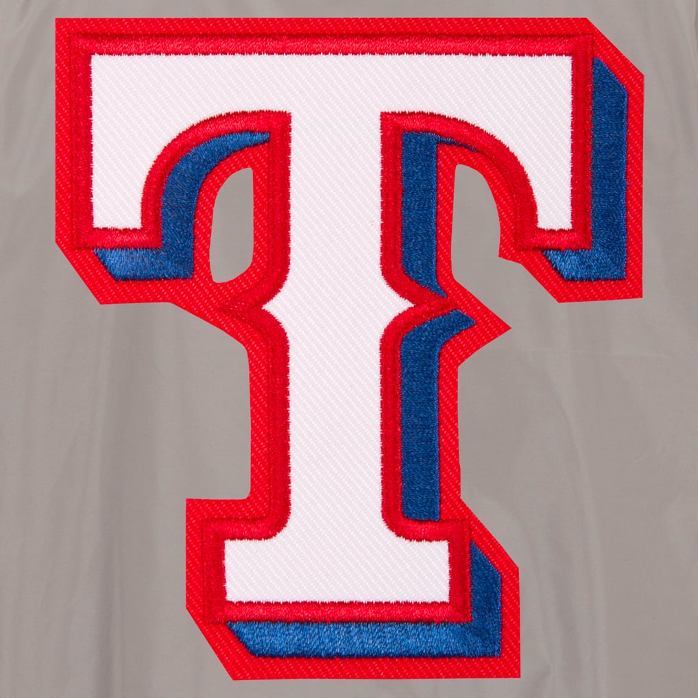 Texas Rangers JH Design Lightweight Nylon Bomber Jacket - Gray
