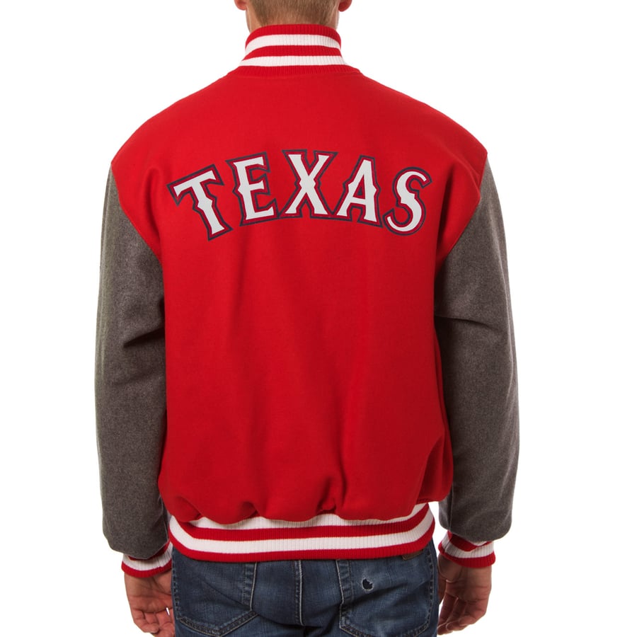 Men's Texas Rangers JH Design Red/Gray Big & Tall All-Wool Jacket with ...