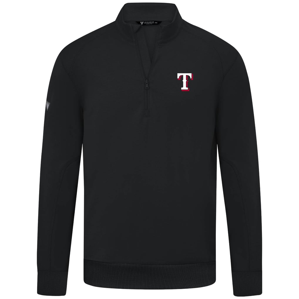  Texas Rangers Levelwear Upright Insignia Tri-Blend Quarter-Zip Pullover - Black