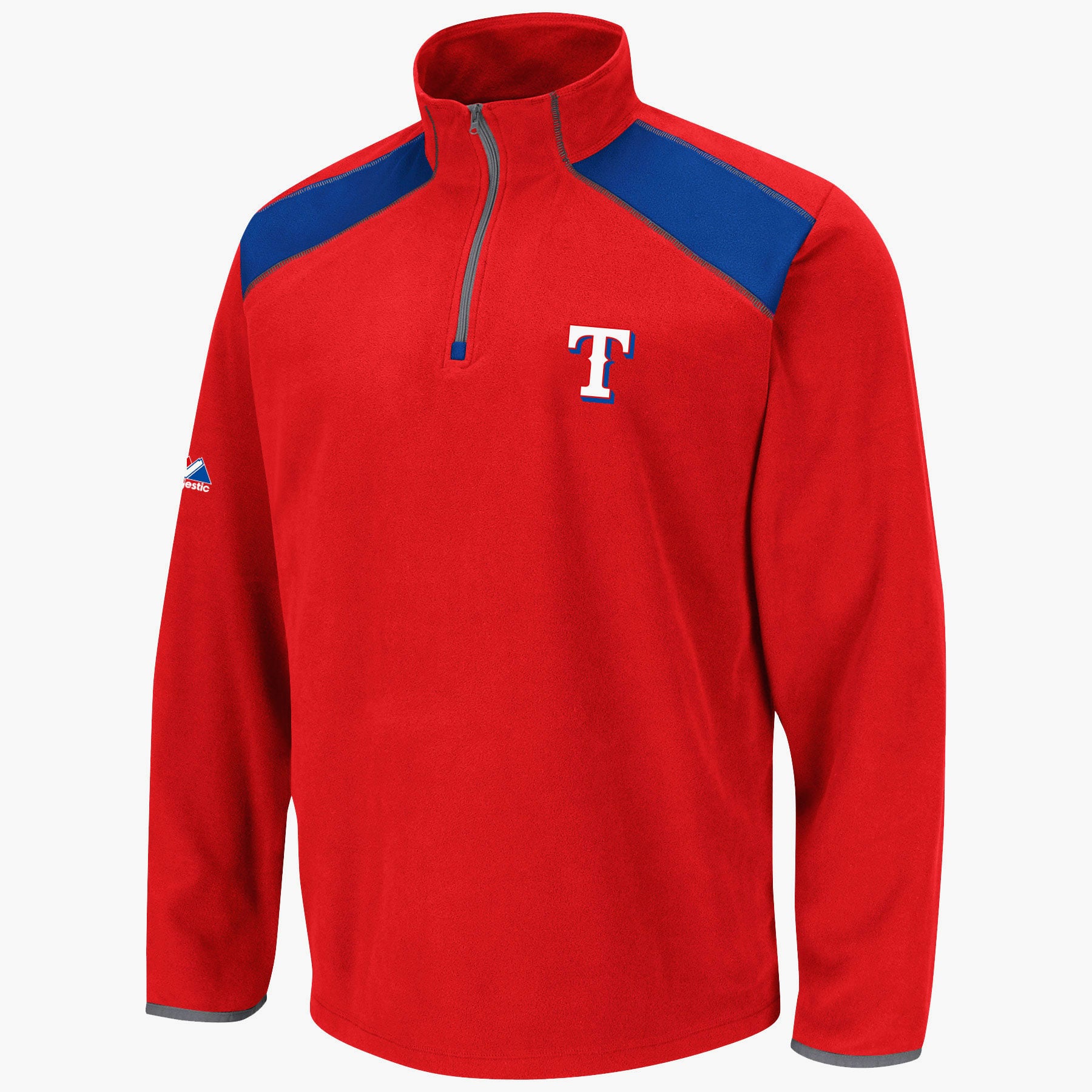 Men's Texas Rangers Majestic Red Skilled Batter Quarter-Zip Fleece ...