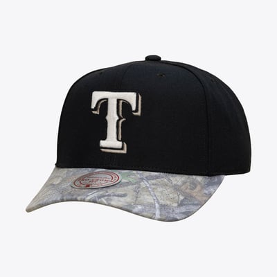  Texas Rangers Mitchell & Ness Midnight Timber Pro Snapback Hat - Black