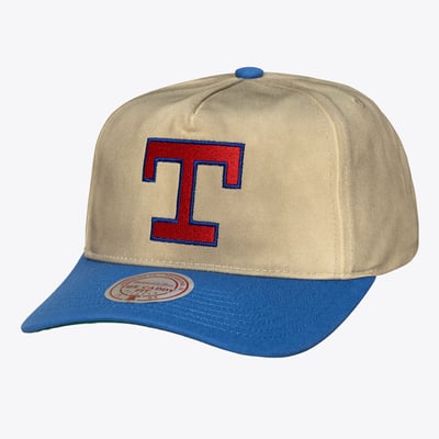  Texas Rangers Mitchell & Ness Retro Roots Deadstock Cooperstown Snapback Hat - Cream
