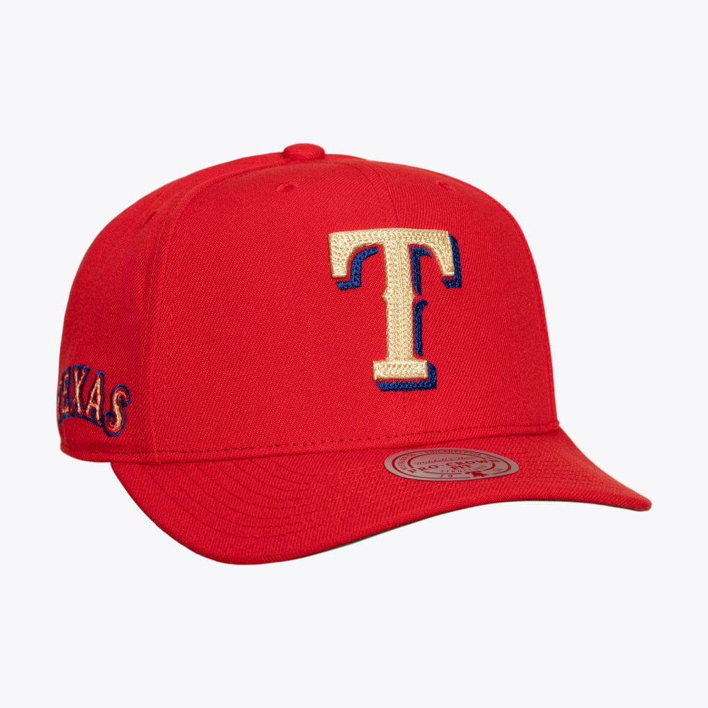  Texas Rangers Mitchell & Ness Secondary Pro Snapback Hat - Red