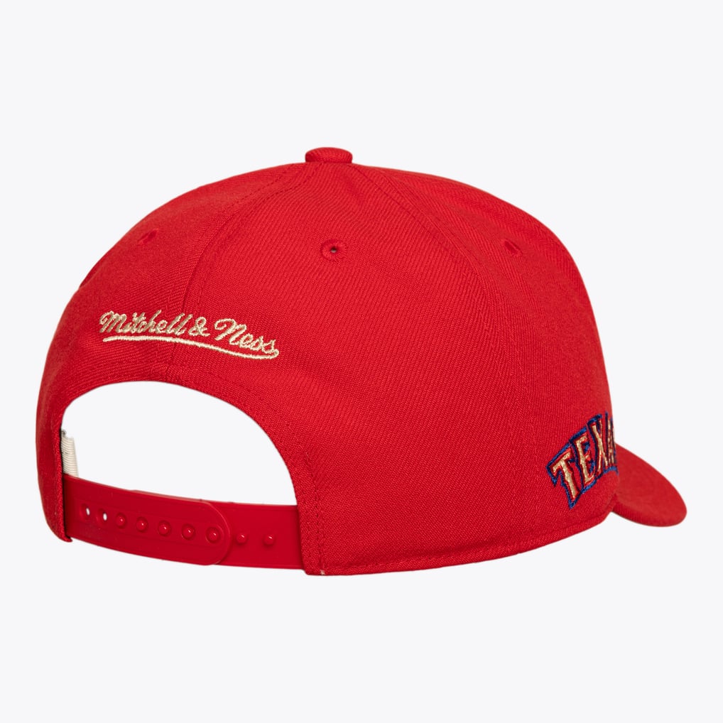  Texas Rangers Mitchell & Ness Secondary Pro Snapback Hat - Red