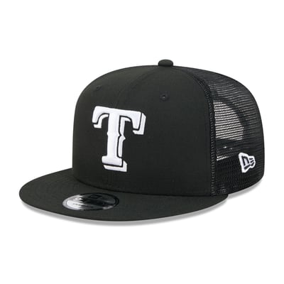 Texas Rangers New Era 9FIFTY Adjustable Trucker Hat - Black