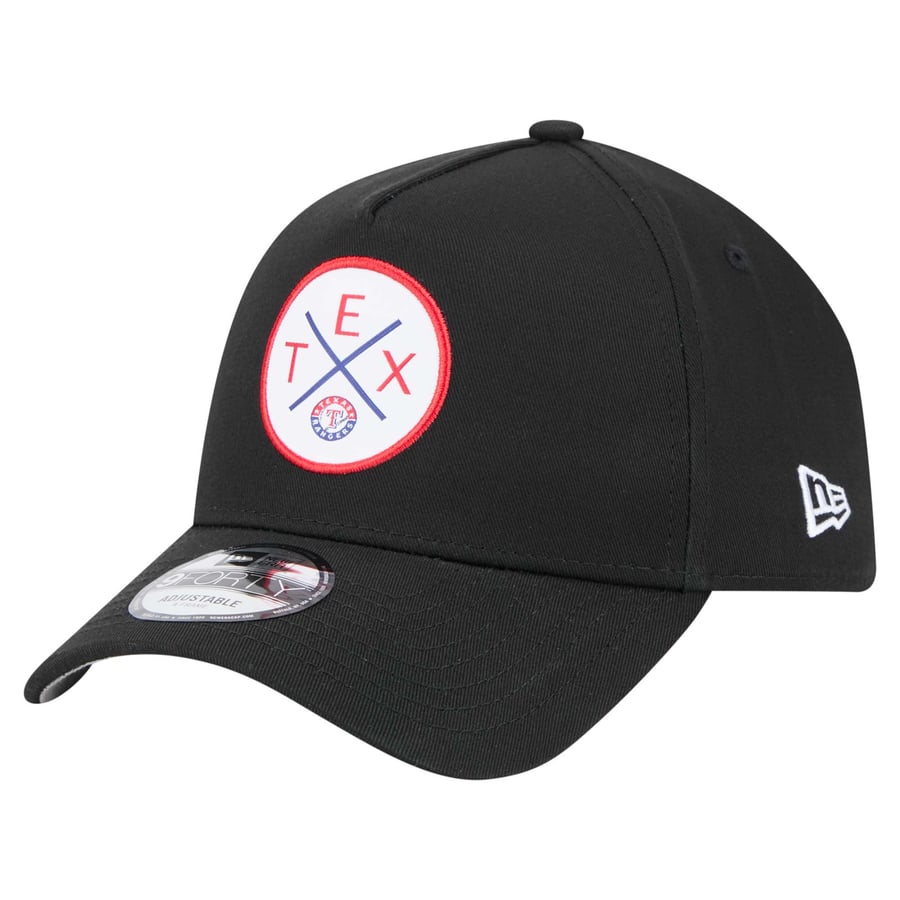 Texas Rangers Frame Men's Texas Rangers New Era Black 9FORTY A-Frame Adjustable Hat