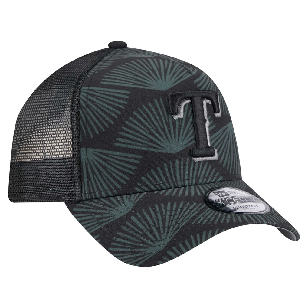  Texas Rangers New Era 9FORTY A-Frame Trucker Adjustable Hat - Black