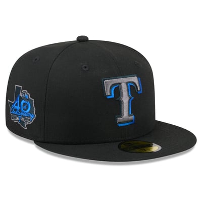  Texas Rangers New Era Color Pop 59FIFTY Fitted Hat - Black