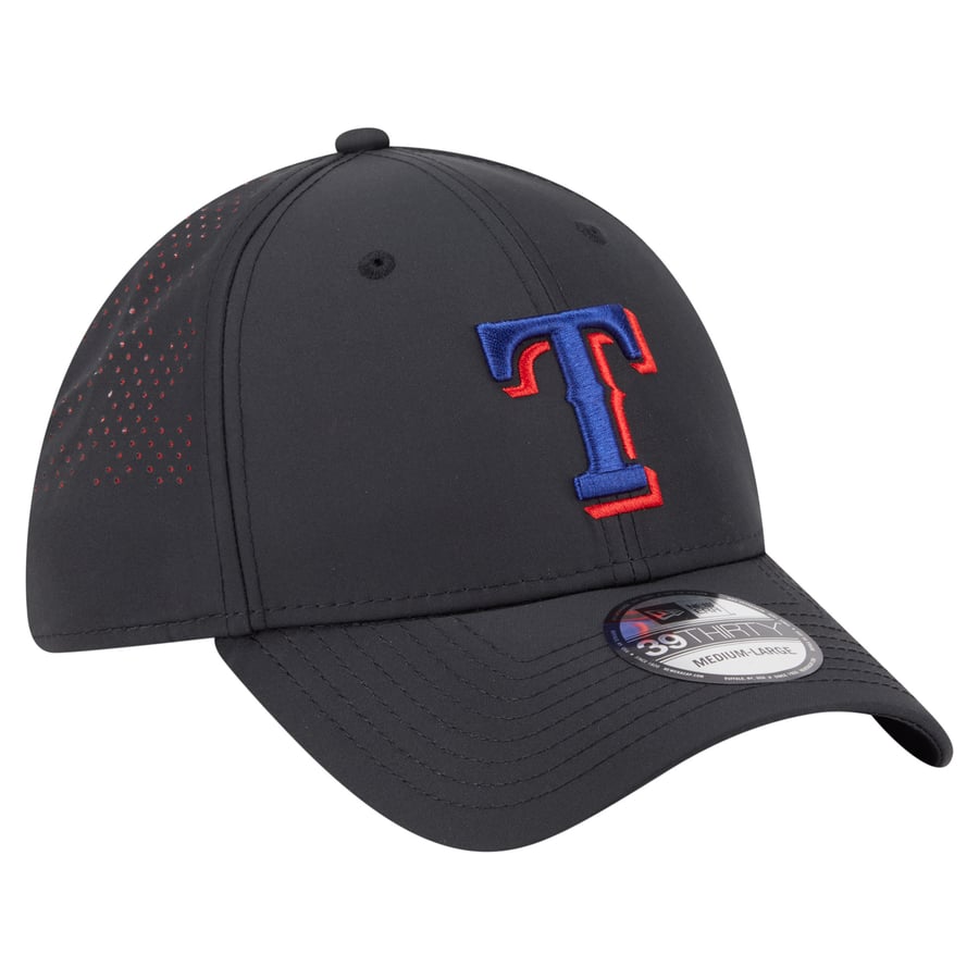Men's Texas Rangers New Era Black Night 39THIRTY Flex Hat
