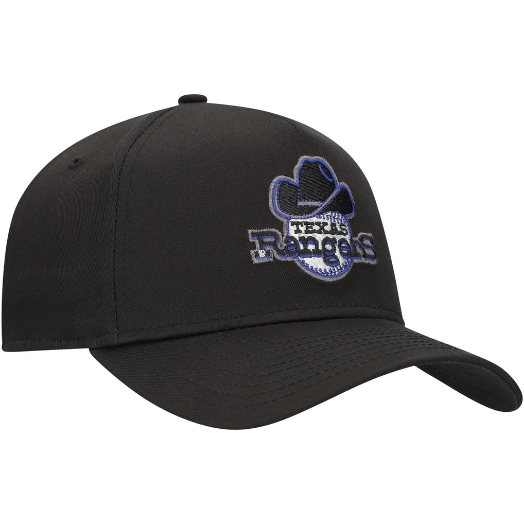 Men's Texas Rangers New Era Black Tonal Pop A-Frame 9FORTY Adjustable Hat