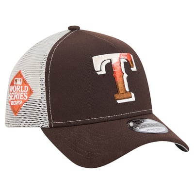 Texas Rangers New Era Pumpkin Spice 9FORTY A-Frame Adjustable Trucker Hat - Brown