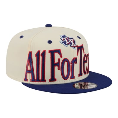 Texas Rangers New Era Oversized Slogan 9FIFTY Snapback Hat - Cream
