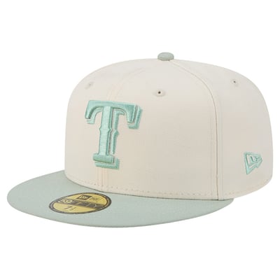 Texas Rangers New Era Color Pack 59FIFTY Fitted Hat - Cream/Green