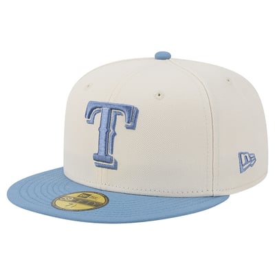 Texas Rangers New Era Color Pack 59FIFTY Fitted Hat - Cream/Light Blue