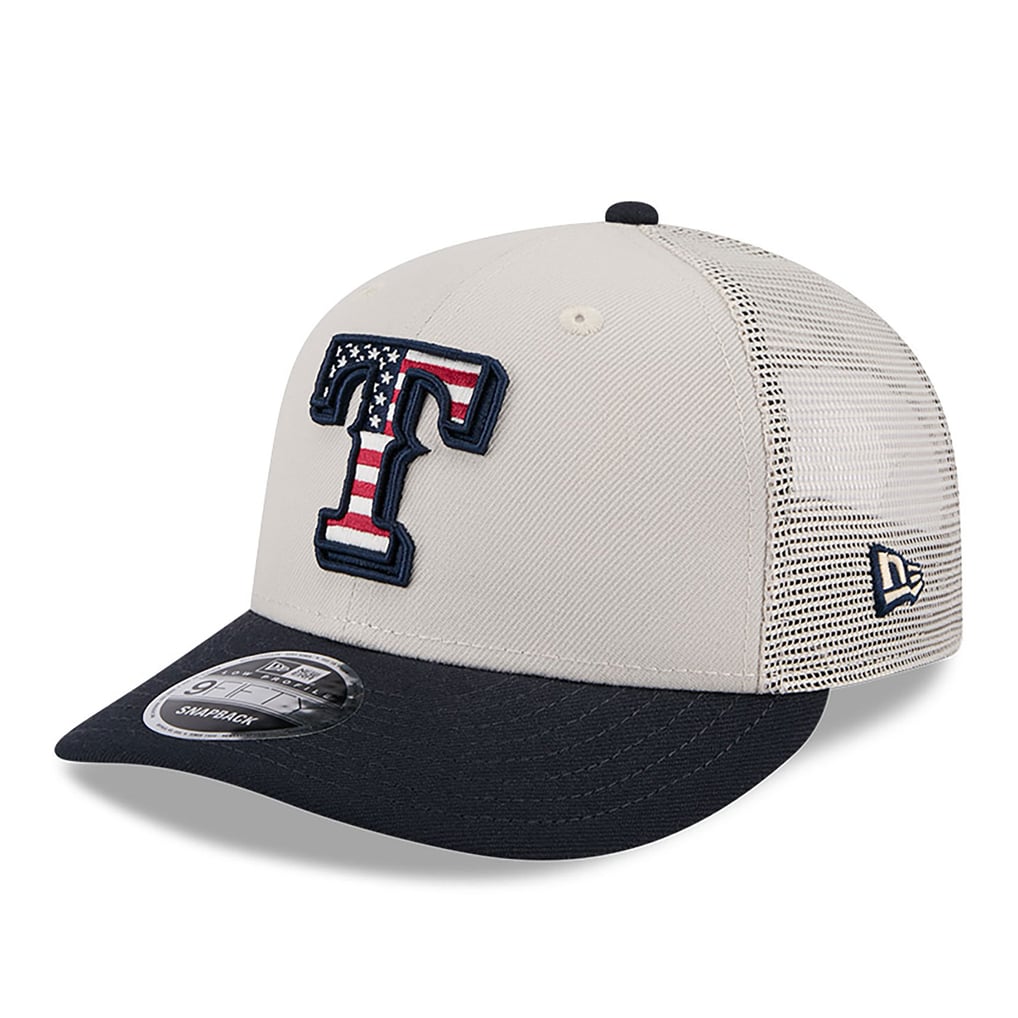 Men's Texas Rangers New Era Khaki/Black 2024 Fourth of July Trucker Low ...