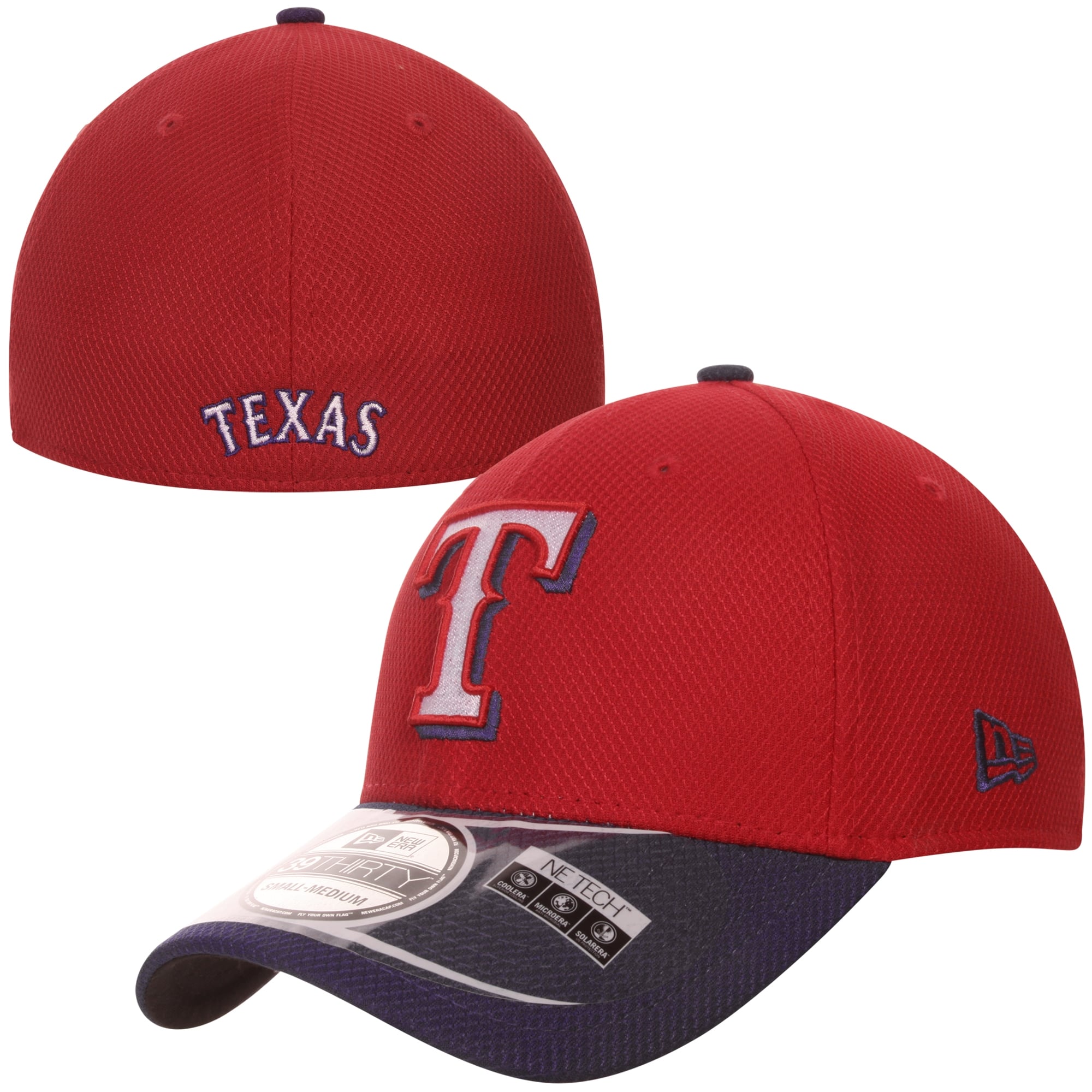 Men's Texas Rangers New Era Red 2-Tone Reverse Diamond Era 39THIRTY ...