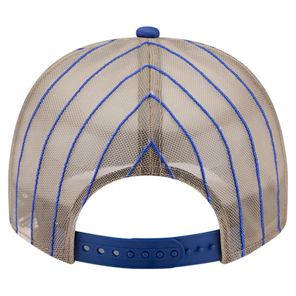 Texas Rangers New Era Vintage Arched Foam Front 9FIFTY A-Frame Adjustable Trucker Hat - Royal
