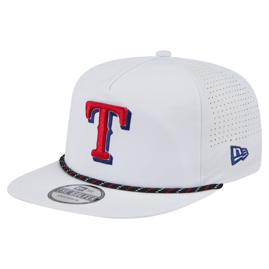 Men's Texas Rangers New Era White Perforated Golfer Snapback Hat