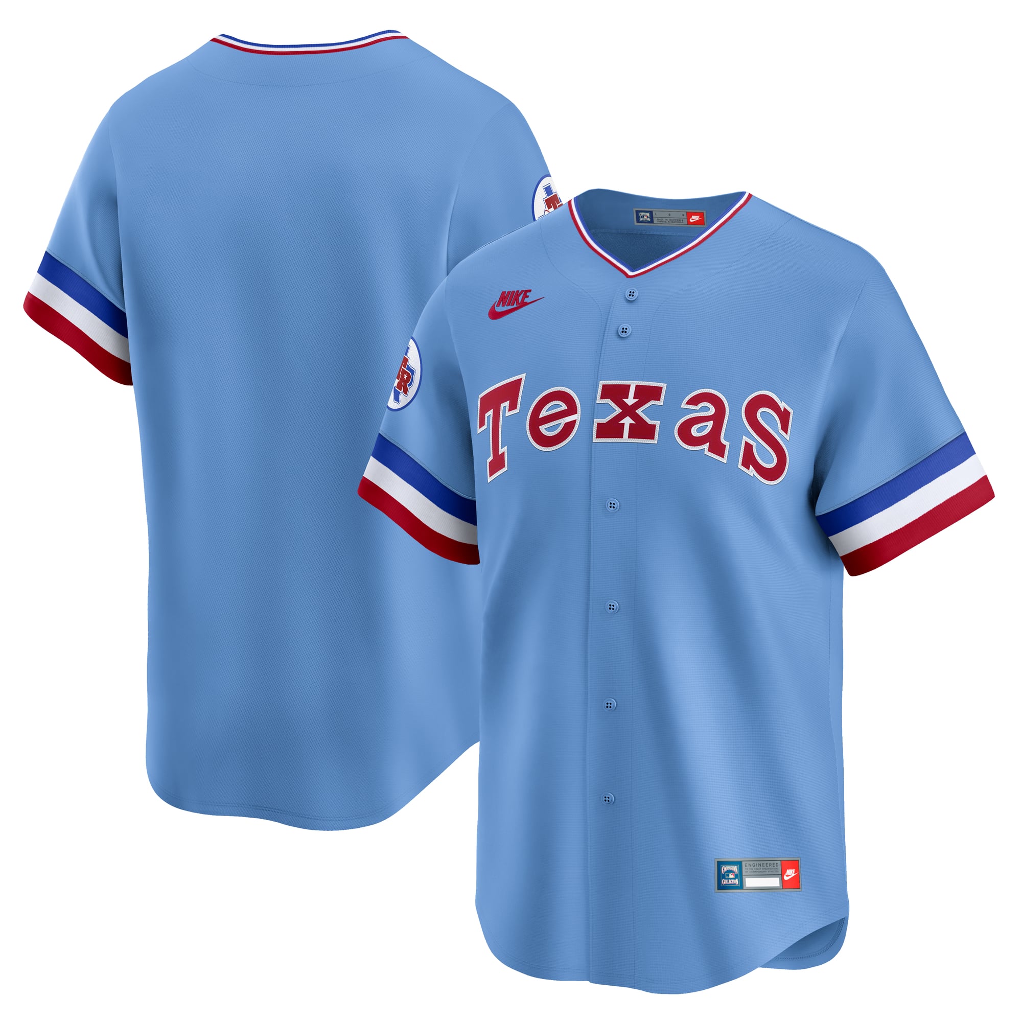 Texas Rangers Uni Blue Men's Texas Rangers Nike Blue Throwback Cooperstown Collection Limited ...