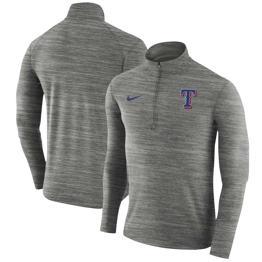 Men's Texas Rangers Nike Heathered Gray Element Half-Zip Performance Top
