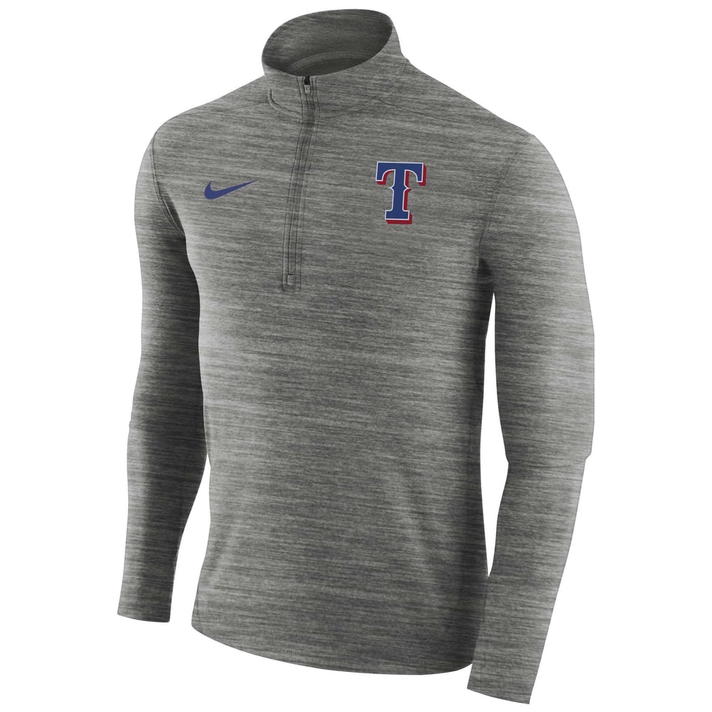 Men's Texas Rangers Nike Heathered Gray Element Half-Zip Performance Top