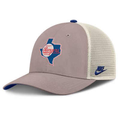 Texas Rangers Nike Cooperstown Rise Adjustable Trucker Hat - Khaki