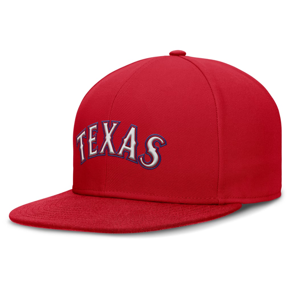 Texas Rangers Nike Wordmark Dri-FIT Round Bill True Fitted Hat - Red