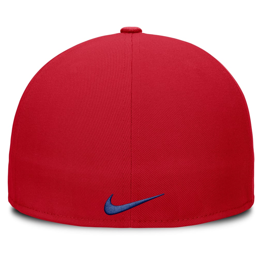 Texas Rangers Nike Wordmark Dri-FIT Round Bill True Fitted Hat - Red