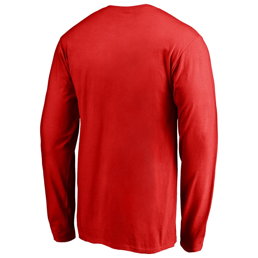Men's Texas Rangers Red Team Wordmark Long Sleeve T-Shirt