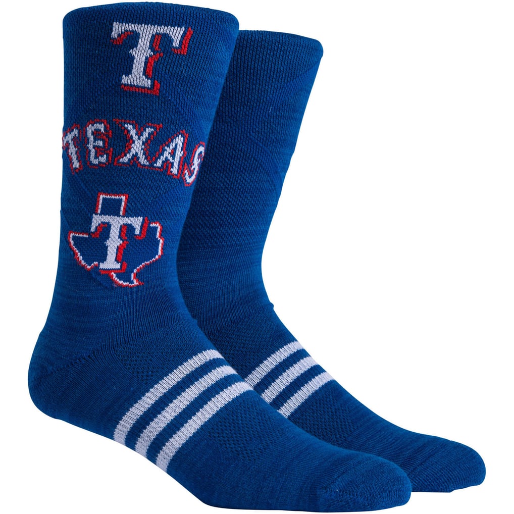 Men's Texas Rangers Royal Stacked Crew Socks