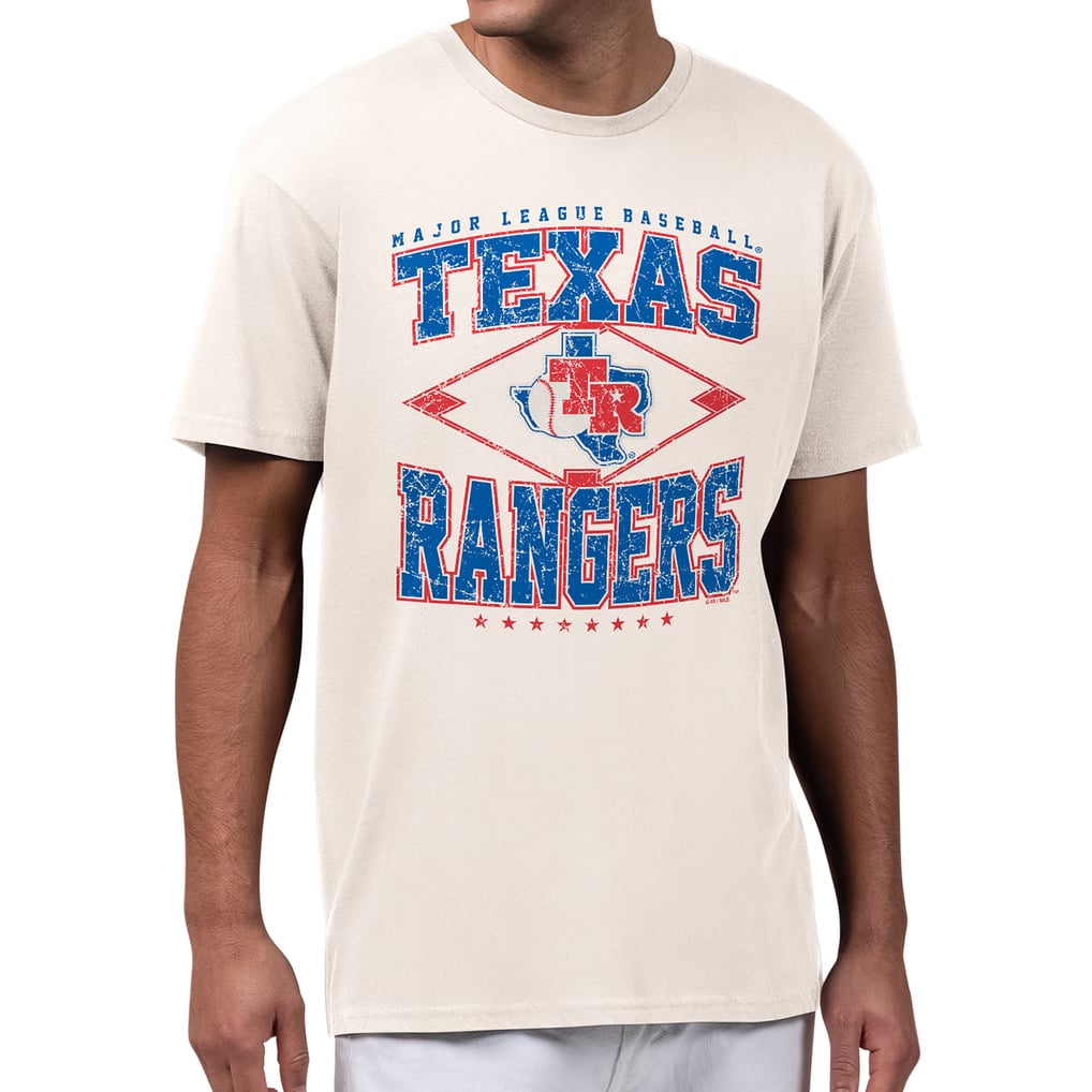  Texas Rangers Starter Distressed Cooperstown Diamond T-Shirt - Cream