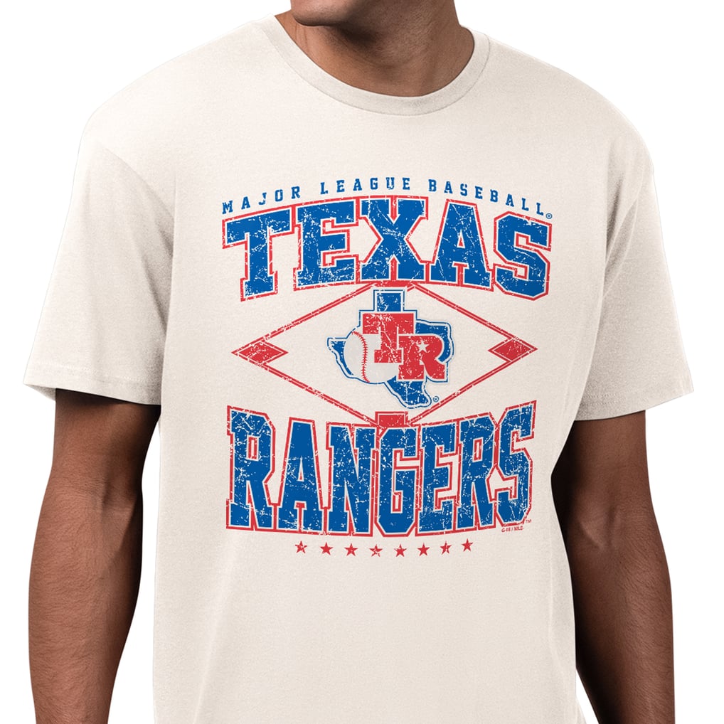  Texas Rangers Starter Distressed Cooperstown Diamond T-Shirt - Cream