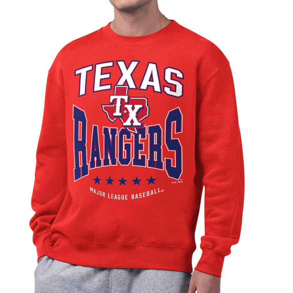  Texas Rangers Starter Center Squeeze Fleece Sweatshirt - Red
