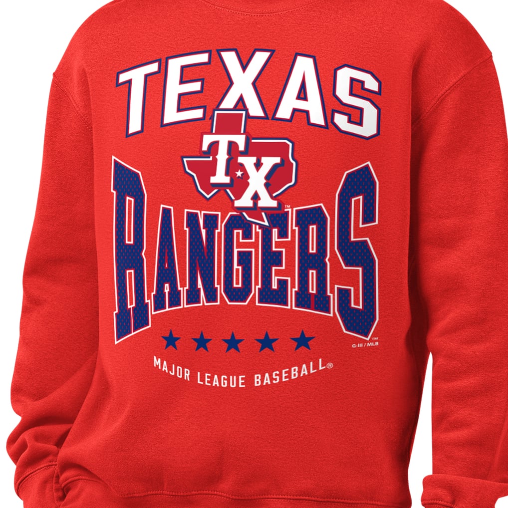  Texas Rangers Starter Center Squeeze Fleece Sweatshirt - Red