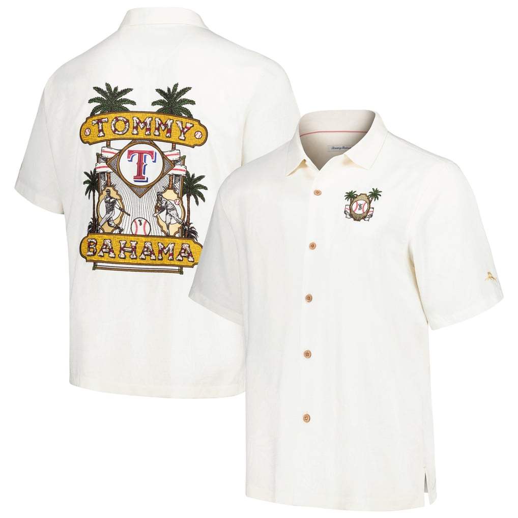 Texas Rangers Tommy Bahama Pitcher's Paradiso Button-Up Camp Shirt - White
