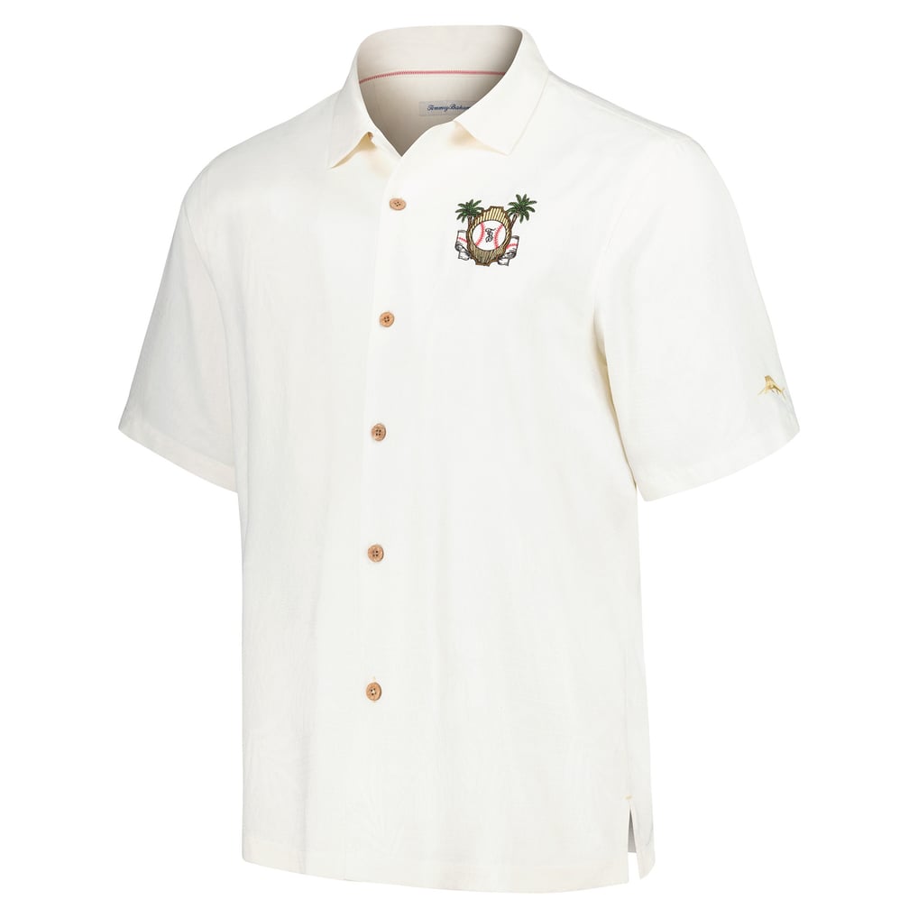 Texas Rangers Tommy Bahama Pitcher's Paradiso Button-Up Camp Shirt - White