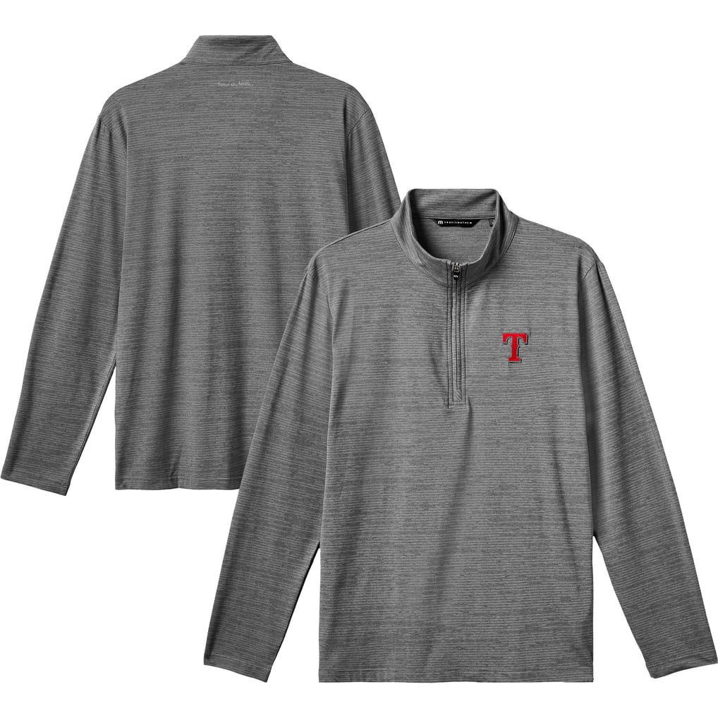 Texas Rangers TravisMathew The Heater Quarter-Zip Pullover Top - Gray