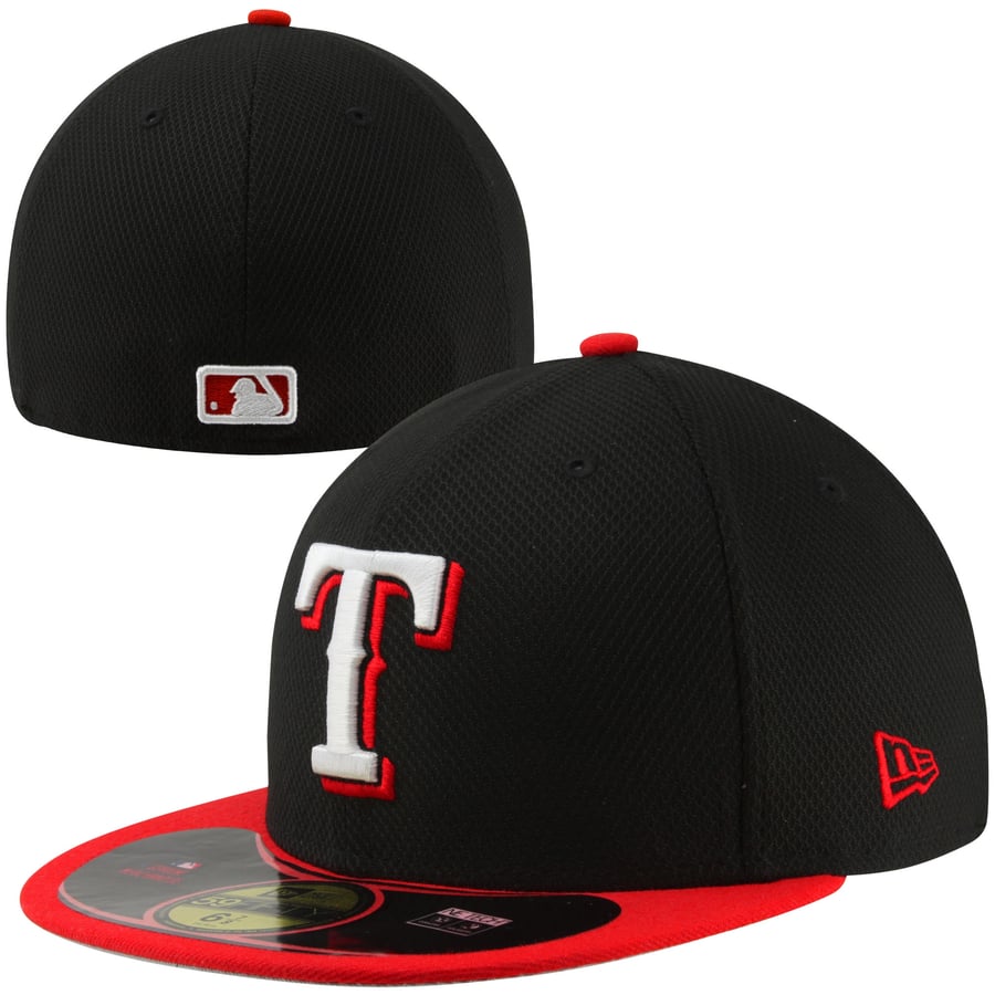 New Era Texas Rangers Diamond Era Pop 59FIFTY Fitted Hat - Black/Red