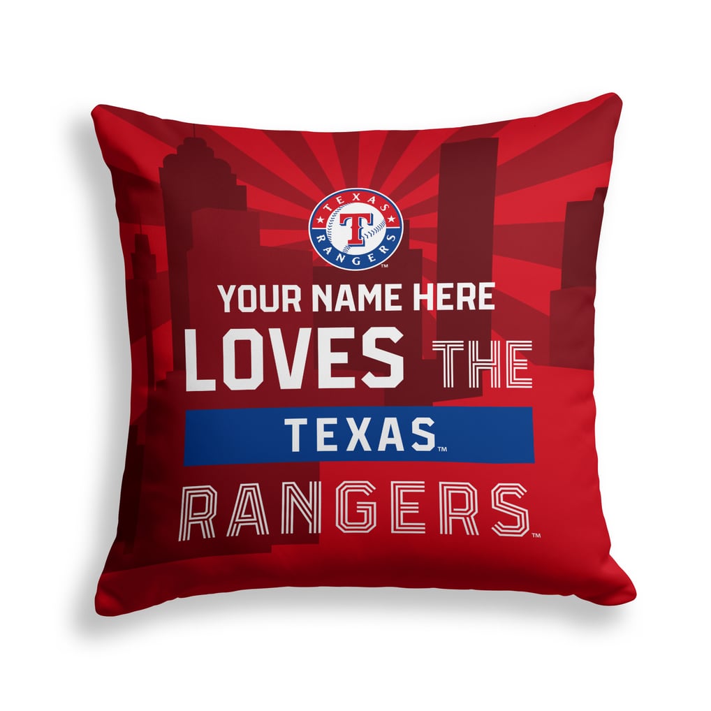 Texas Rangers Pegasus 18" x 18" City Skyline Personalized Decor Pillow