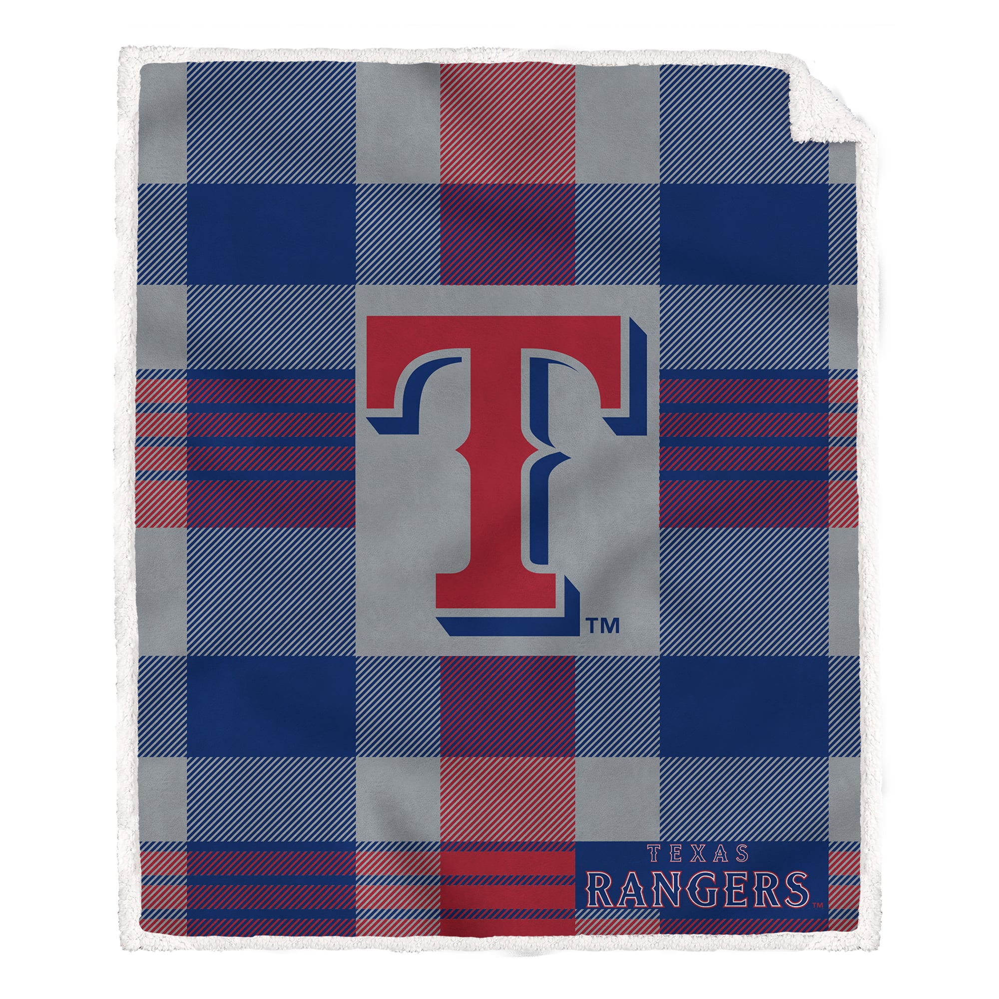 Texas Rangers Pegasus 60” x 70” Plaid Steel Ultra Cozy Sherpa Blanket