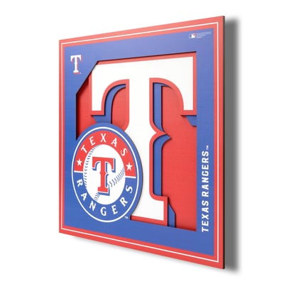 Texas Rangers 12" x 12" 3D Logo Wall Art