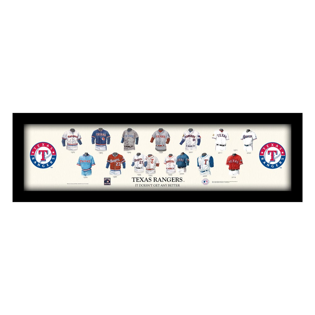 Texas Rangers Cooperstown Collection Framed Uniform Heritage Art Print