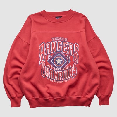 Texas Rangers CRABLE SPORTSWEAR 1996 Pullover Sweatshirt - Red - XL by Fanatics Real Vintage